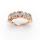 Heart Shape Diamond Anniversary Band in Gold