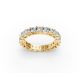Cushion Shape Diamond Eternity Bands in Gold