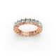 Princess Shape Diamond Eternity Bands in Gold