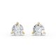 2CTW Round Shape Lab Grown Diamond 3-prong Push-Back Studs in Rhodium / Gold Plated 925 Rose Gold Plated