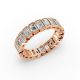 Emerald Shape Diamond Eternity Bands in Gold