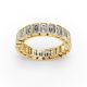 Emerald Shape Diamond Eternity Bands in Gold