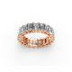 Emerald Shape Diamond Eternity Bands in Gold