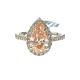 14k WG Lab Grown Diamond  Rings  Pear 1.15CT Round Brilliant   37D- 0.52CTW 1.67CTW/  2.96GR
