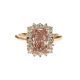 14k RG Lab Grown Diamond Ring Pink RA 1.51CT RD 0.34CTW 1D -1.85CTW  3.57GR