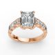 Emerald Shape Diamond Bridal Ring in Gold
