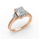 Emerald Shape Diamond Bridal Ring in Gold