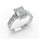 Emerald Shape Diamond Bridal Ring in Gold