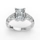 Emerald Shape Diamond Bridal Ring in Gold