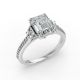 Emerald Shape Diamond Bridal Ring in Gold
