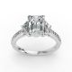 Emerald Shape Diamond Bridal Ring in Gold