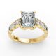 Emerald Shape Diamond Bridal Ring in Gold