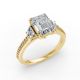 Emerald Shape Diamond Bridal Ring in Gold