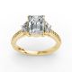Emerald Shape Diamond Bridal Ring in Gold