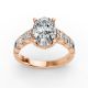 Oval Shape Diamond Bridal Ring in Gold
