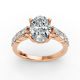 Oval Shape Diamond Bridal Ring in Gold