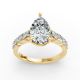 Pear Shape Diamond Bridal Ring in Gold