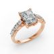 Radiant Shape Diamond Bridal Ring in Gold