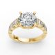 Round Shape Diamond Bridal Ring in Gold