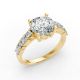 Round Shape Diamond Bridal Ring in Gold