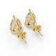 2CTW Pear Shape Lab Grown Diamond 3-prong Push-Back Studs in Rhodium / Gold Plated 925 Rose Gold Plated