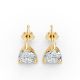 2CTW Pear Shape Lab Grown Diamond 3-prong Push-Back Studs in Rhodium / Gold Plated 925 Rose Gold Plated