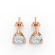 2CTW Pear Shape Lab Grown Diamond 3-prong Push-Back Studs in Rhodium / Gold Plated 925 Rose Gold Plated