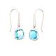 Earrings Blue Topaz  Silver  Color Candy