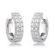 Close Outs double row Hoop Earrings  1.28ctw 32 Round Brilliant Diamond set on 6.10gr 14k WG