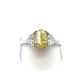 Platinum Lab Grown Diamond  Rings  Yellow Oval 1.44CT Half Moon   2D- 0.84CTW 3D  -2.28CTW  5.31GR