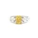 Platinum Lab Grown Diamond  Rings  Yellow Oval 1.37CT 2D- 0.85CTW 3D  -2.22CTW  4.28GR