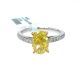 Platinum Lab Grown Diamond Ring Yellow OV 1.45CT RD 46D- 0.21CTW 47D -1.66CTW  3.65GR