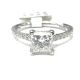 Fireworks Jewelry Rings  1.00   with 0.76  Princess Cut Diamond 0.24  Sides set on 2.48gr 18k WG