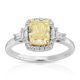 Platinum Lab Grown Diamond  Rings  Yellow Cushion 1.56CT Mixed    20D- 0.31CTW 21D  -1.87CTW  4.53GR
