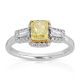 Platinum Lab Grown Diamond  Rings  Yellow Cushion 1.04CT Mixed    34D- 0.29CTW 35D  -1.33CTW  4.69GR