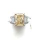 Platinum Lab Grown Diamond  Rings  Yellow Cushion 1.53CT Mixed    16D- 0.41CTW 17D  -1.94CTW  4.12GR