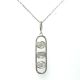 14k WG Lab Grown Diamond  Necklace  Oval 1.01CT Fancy    1D- 0.56CTW 3D  -1.57CTW  4.33GR