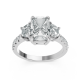 STACEY Rings  2.99   with 2.07  Cushion Lab Grown Diamond 0.92  Sides set on 2.79gr 14k WG