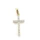 Lab Grown Collection mini Cross Pendant with 13 pcs 0.16 ctw set on 0.43 gr 10k YG 0.47 GW