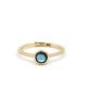 Color Candy Collection Rings with 1 pcs 5MM RD Blue Topaz set on 1.45 gr SS/14k YG 