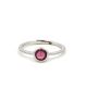 Color Candy Collection Rings with 1 pcs 5MM RD Garnet set on 1.45 gr SS/14k WG 