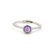 Color Candy Collection Rings with 1 pcs 5MM RD Amethyst set on 1.45 gr SS/14k WG 