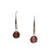 Color Candy Collection Earrings with 2 pcs 5MM RD Garnet set on 1.45 gr SS/14k WG 