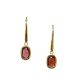 Color Candy Collection Earrings with 2 pcs 6X4 CU Garnet set on 1.55 gr SS/14k YG 