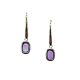 Color Candy Collection Earrings with 2 pcs 6X4 CU Amethyst set on 1.55 gr SS/14k WG 