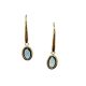 Color Candy Collection Earrings with 2 pcs 6X4 OV Blue Topaz set on 1.55 gr SS/14k YG 