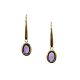 Color Candy Collection Earrings with 2 pcs 6X4 OV Garnet set on 1.55 gr SS/14k YG 