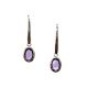 Color Candy Collection Earrings with 2 pcs 6X4 OV Amethyst set on 1.55 gr SS/14k WG 