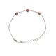 Color Candy Collection Bracelet with 3 pcs 6X4 ov Garnet set on 2.5 gr SS/14k WG 