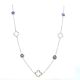 Color Candy Collection Necklace with CLOVER & 4 pcs 4.5MM RD Amethyst set on 6.4 gr SS/14k WG 